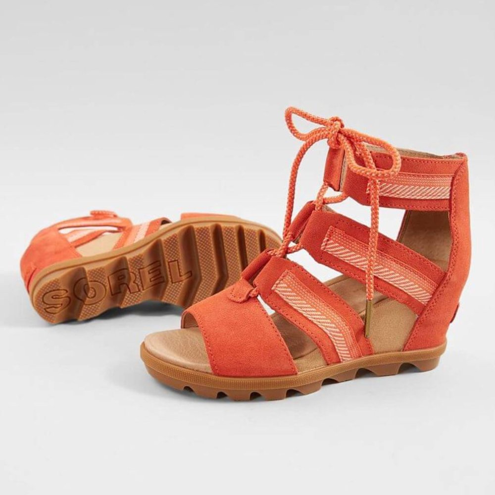 SOREL Joanie II Lace Wedge Sandal Zing NIB